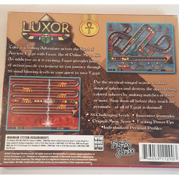 Luxor Amun Rising Mystical PC CD-Rom Game 2006 Computer Color Action Puzzle - Picture 2 of 6